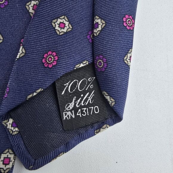 Kenneth Stevens 100% Silk From Italy Mage In USA 57 X 3in Men’s Neck Tie Vintage - Picture 6 of 6